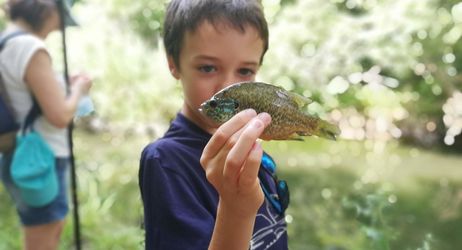 Pêche au "coup" dans le parc départemental de la Brague