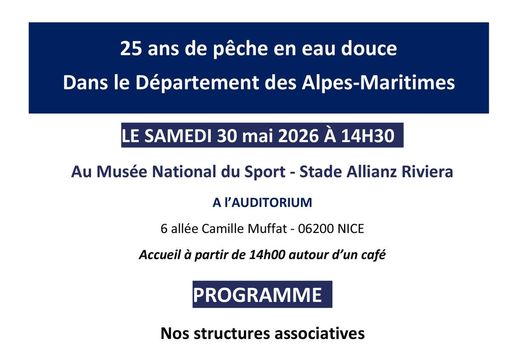 Inscrivez vous à la conférence 25 ans de pêche dans les Alpes-Maritimes